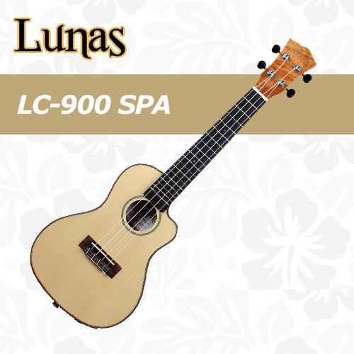 루나스 우쿨렐레 LC-900 SPA / Lunas LC900 SPA / 탑솔리드 컷어웨이 / 콘서트 / 스펠티드 메이플 측후판 / NGS(유광)