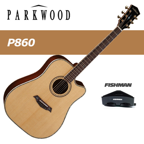 파크우드 P860 / Parkwood P860 / 드레드넛 컷어웨이 바디 / 올솔리드 통기타 / 피쉬맨 EQ