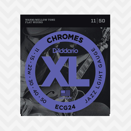 다다리오 ECG24 / Daddario 크롬 / Chromes Flat Wound Jazz Light , 011-050 / 일렉기타줄 / 일렉기타스트링