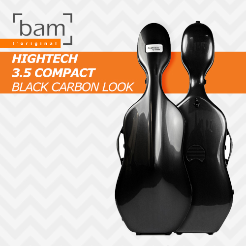 뱀 하이테크 3.5 컴팩트 블랙 카본 룩 / BAM HIGHTECH 3.5 COMPACT BLACK CARBON LOOK / 프랑스산 첼로 케이스