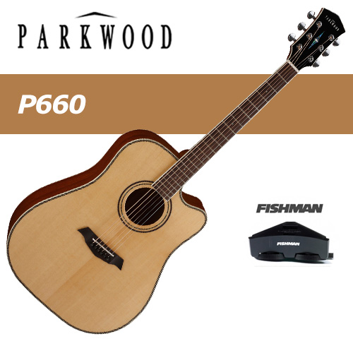 파크우드 P660 / Parkwood P660 / 드레드넛 컷어웨이 바디 / 올솔리드 통기타 / 피쉬맨 EQ