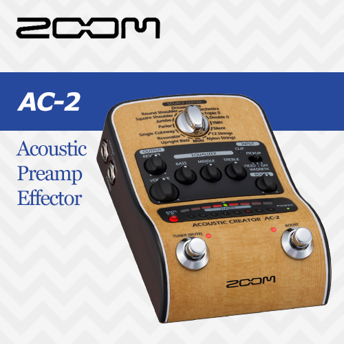 ZOOM AC-2  / 줌 AC2 어쿠스틱 프리앰프 이펙터 / 통기타 이펙터 / 아답타 포함 / 빠른배송
