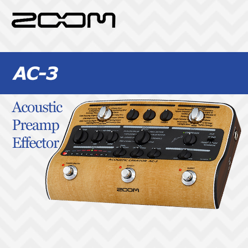 ZOOM AC-3 / 줌 AC3 어쿠스틱 프리앰프 이펙터 / 통기타 이펙터 / 아답타 포함 / 빠른배송